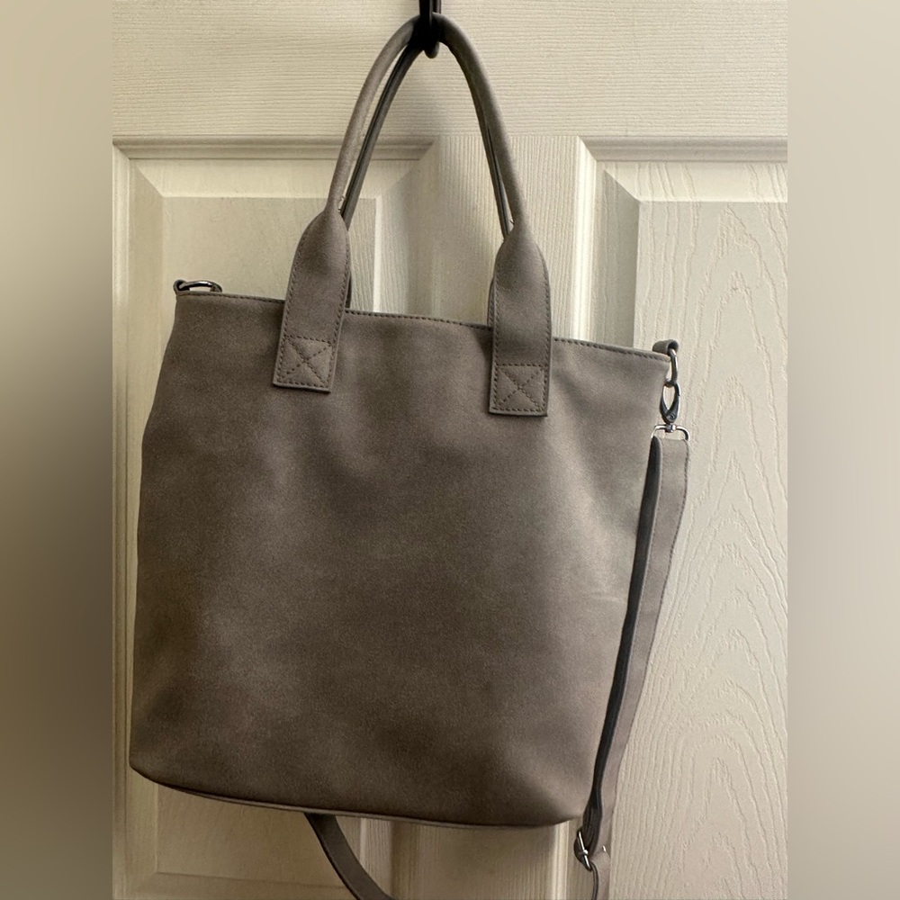 🆕 Grey Everyday Tote Bag with Shoulder Straps NWOT - Picture 8 of 12